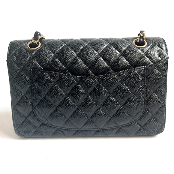 Chanel Small Classic Black Grained Calfskin & Gold-Tone Metal Handbag - Picture 4 of 16